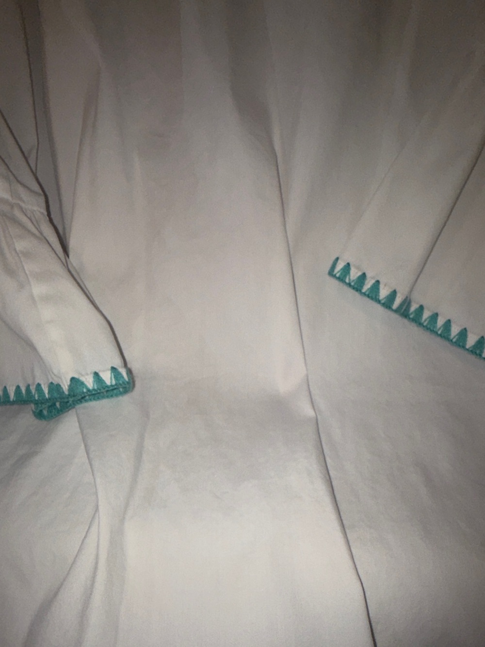 White Tunic Top with Teal Trim - Picture 2 of 6